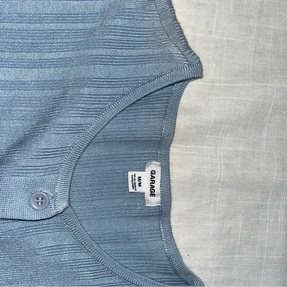 Garage Light Blue Ribbed Knit Top - Picture 8 of 11
